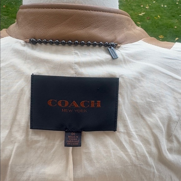 Coach Genuine Sheepskin Leather Moto Jacket Size 00 XS - Picture 7 of 8